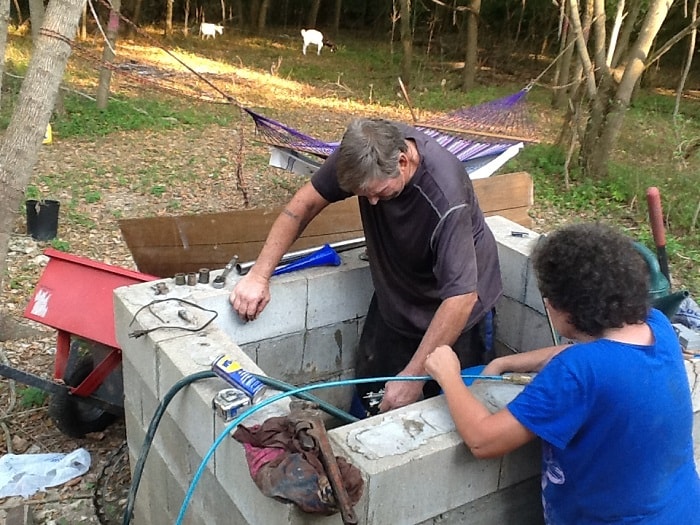 My brother Michael working on our well