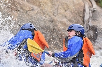 Browns Canyon Colorado, l to r, Artie and Ricky Romero rafting